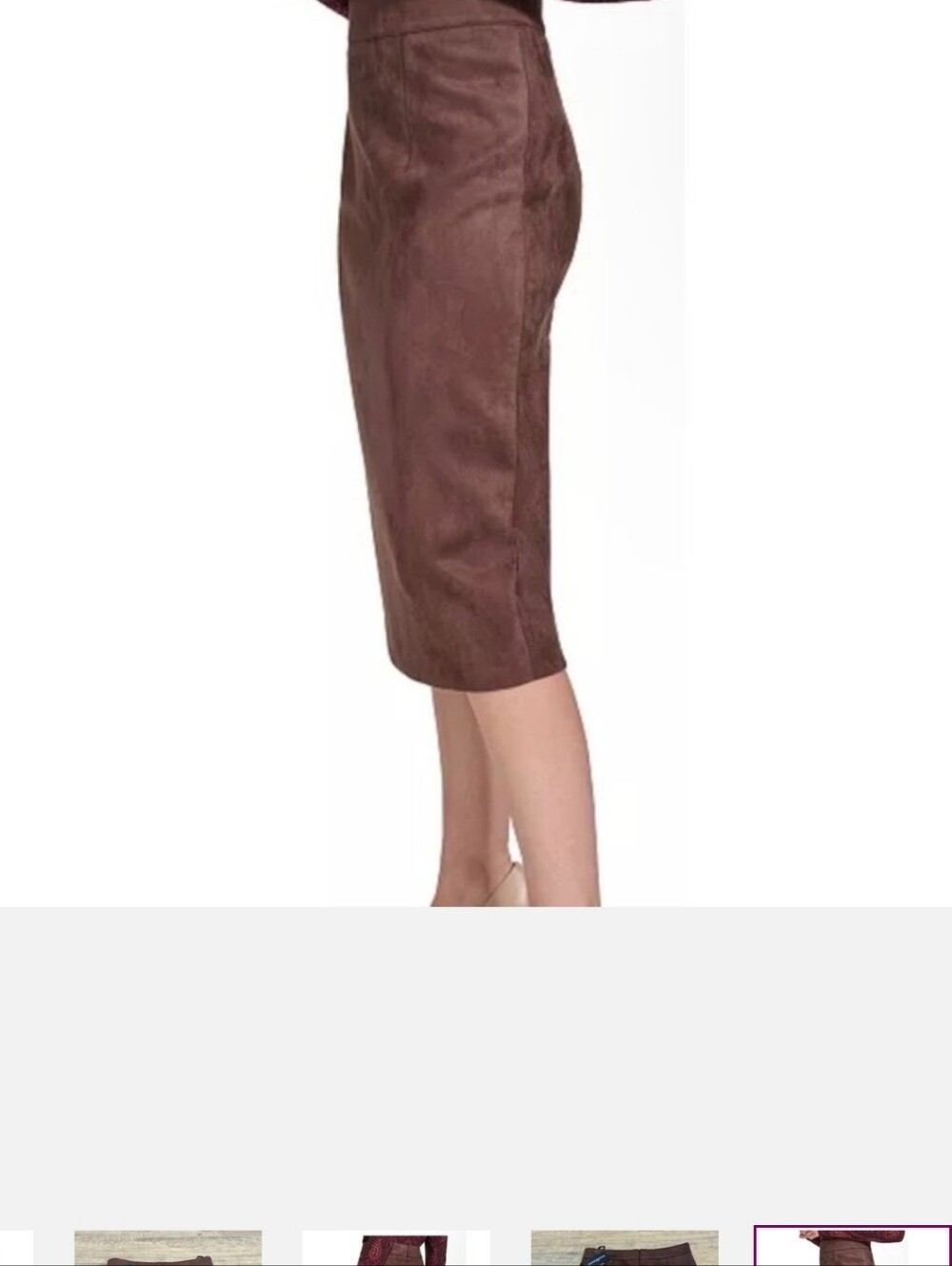 Tommy Hilfiger Faux Suede Chocolate Brown Skirt